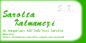 sarolta kalmanczi business card